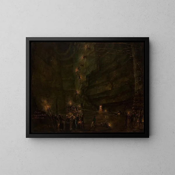Pond in the Wieliczka salt mine - Teodor Baltazar Stachowicz — framed artwork on a wall