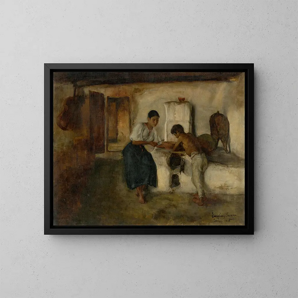 Poor Lunch - Teodor Zemplényi — framed artwork on a wall