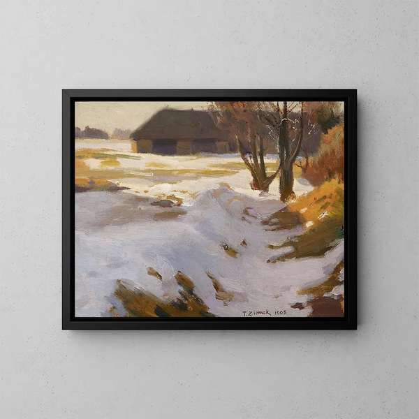 Winter Thaw Painting - Teodor Ziomek — framed artwork on a wall