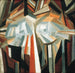 Kubistische hoofd - Alexandre Konstantinovich Bogomazov — weergave van het kunstwerk