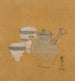 Theepot en kopjes - Shibata Zeshin — weergave van het kunstwerk