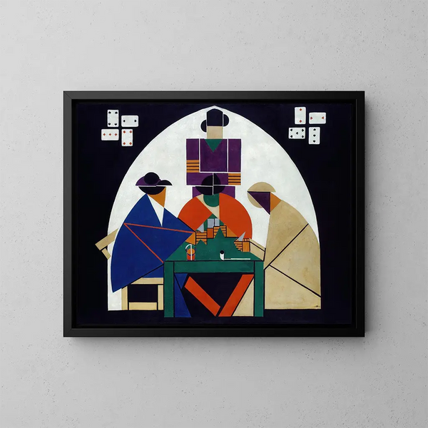 De Kaartspelers - Theo van Doesburg — ingelijst kunstwerk aan de muur