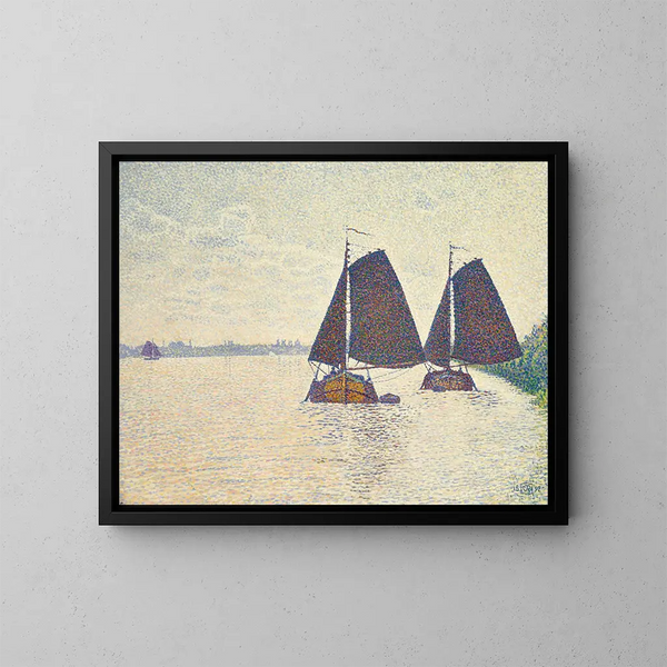 Vissers op de Schelde - Theo van Rysselberghe — ingelijst kunstwerk aan de muur