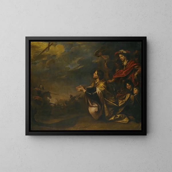 The vision of Emperor Constantine's cross before the Battle of the Milvian Bridge - Theodoor Boeyermans — framed artwork on a wall