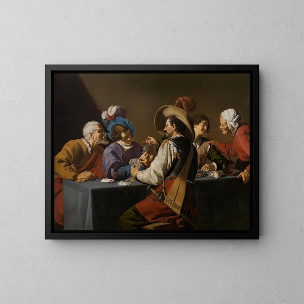 The Card Players - Theodoor Rombouts — framed artwork on a wall