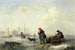 La Neva in Sint-Petersburg Leningrad in de winter - Theodor Hildebrandt — weergave van het kunstwerk