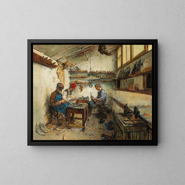 Atelier de cordonnier - Theodor Josef Ethofer — framed artwork on a wall