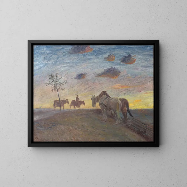 Evening landscape painting - Theodor Philipsen — framed artwork on a wall