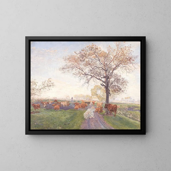 The market near Dyrehavegård - Theodor Philipsen — framed artwork on a wall