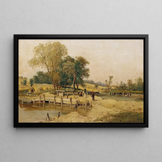 Theodor Von Hrmann - Ungarische Landschaft Mit Viehtrnke.webp