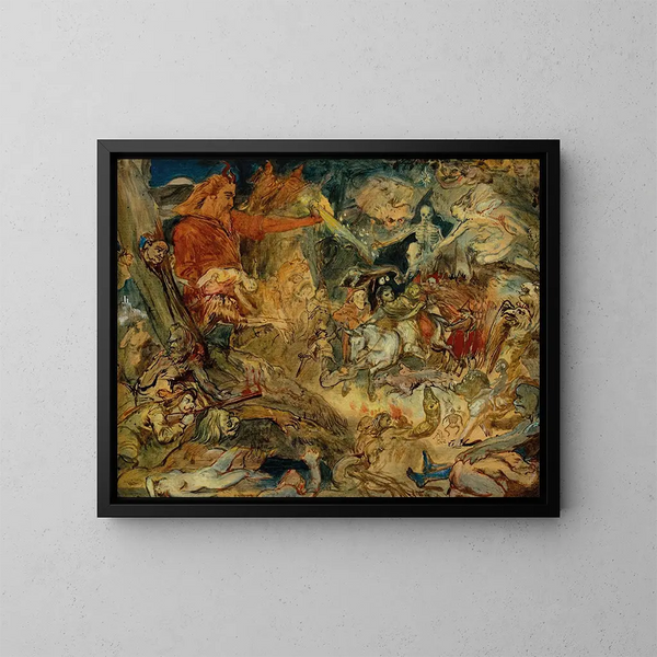 The Witches' Sabbath - Theodor von Holst — framed artwork on a wall