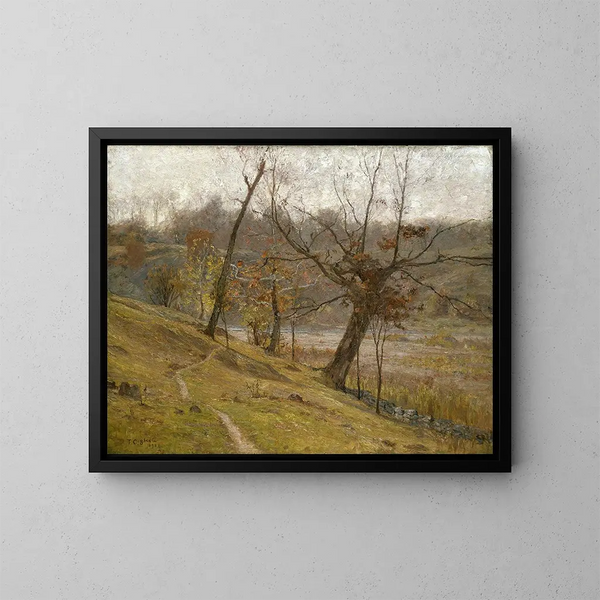 The Blooming of the Grape - Theodore Clement Steele — framed artwork on a wall