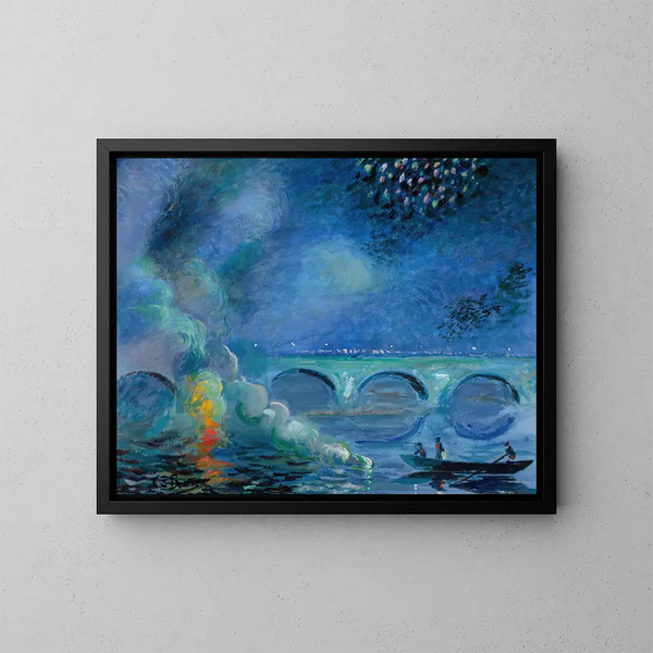 the Vernon Fireworks Bridge, France - Theodore Earl Butler — framed artwork on a wall