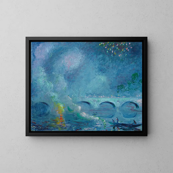 Fireworks at Vernon Bridge - Theodore Earl Butler — framed artwork on a wall