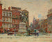 van het Washington-monument in Union Square in de winter - Theodore Robinson — weergave van het kunstwerk