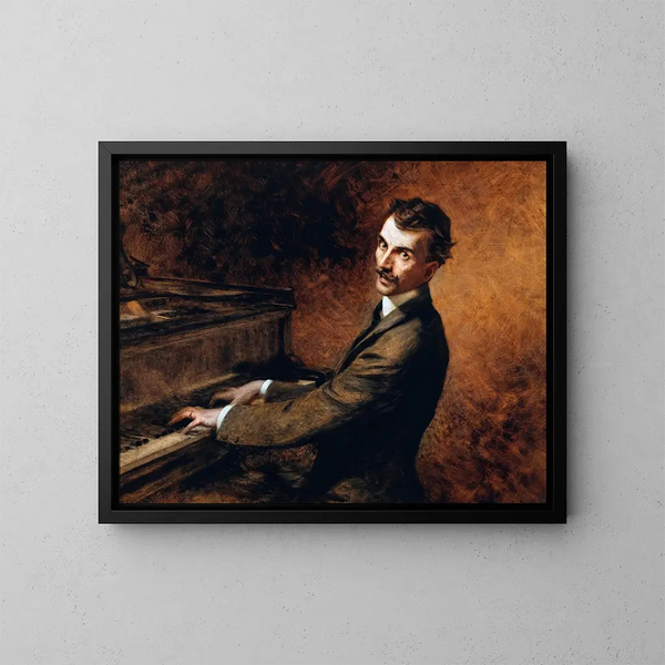 Maestro Arturo Toscanini at the piano - Théobald Chartran — framed artwork on a wall