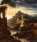 Landschap van de avond met een aquaduct - Théodore Géricault — weergave van het kunstwerk
