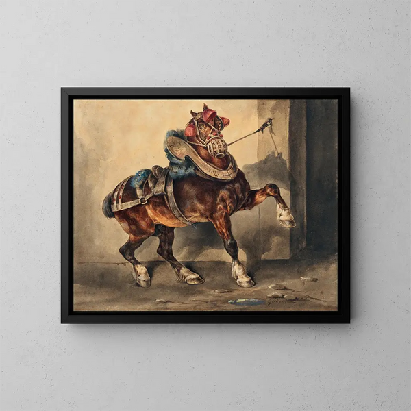 De gipserspaard - Théodore Géricault — ingelijst kunstwerk aan de muur