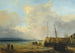 Fishermen on the harbor wall at low tide - Théodore Gudin — artwork view