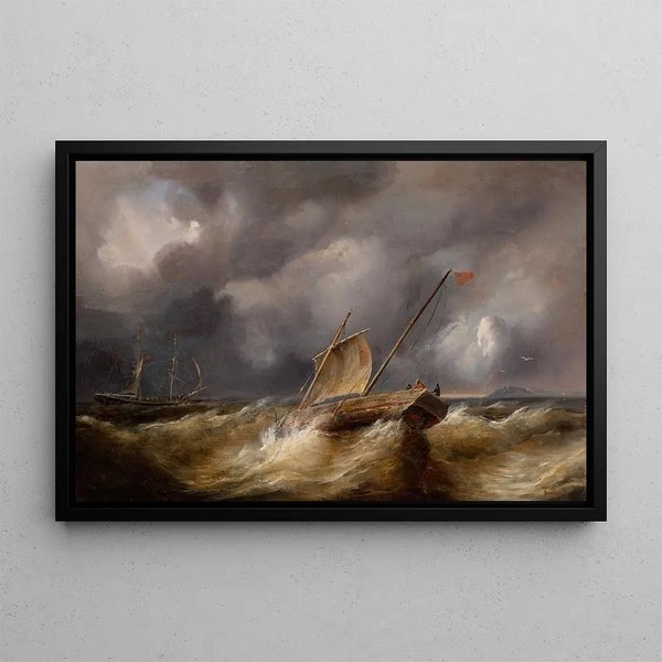 The Storm - Théodore Gudin — framed artwork on a wall