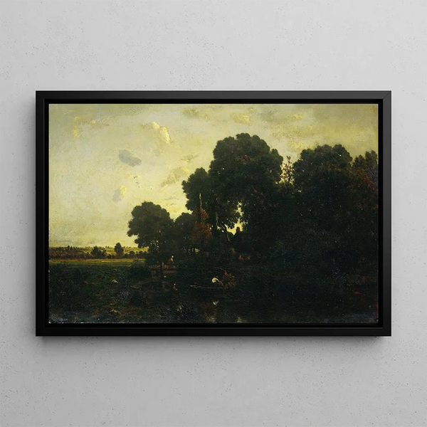 Schemering - Théodore Rousseau — ingelijst kunstwerk aan de muur