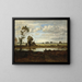 Landschapschilderij met een schipper - Théodore Rousseau — ingelijst kunstwerk aan de muur