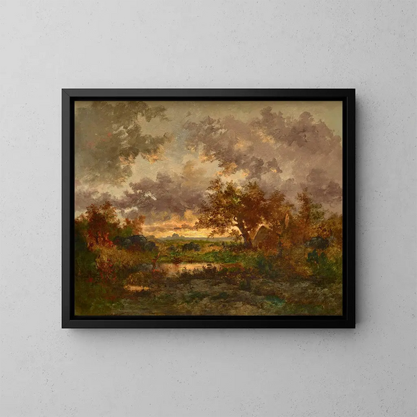 La cabane des charbonniers - Théodore Rousseau — ingelijst kunstwerk aan de muur