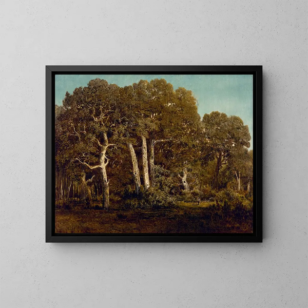 van Les grands chênes de l'ancien BasBrau - Théodore Rousseau — ingelijst kunstwerk aan de muur