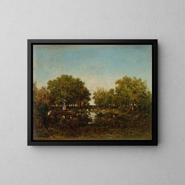 La mémoire de la piscine de la forêt de Chambord - Théodore Rousseau — ingelijst kunstwerk aan de muur