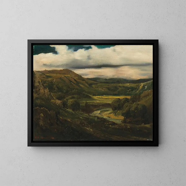 Vallées en bergen van de Auvergne - Théodore Rousseau — ingelijst kunstwerk aan de muur