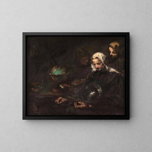 Chez l'antiquaire - Théodule Ribot — framed artwork on a wall