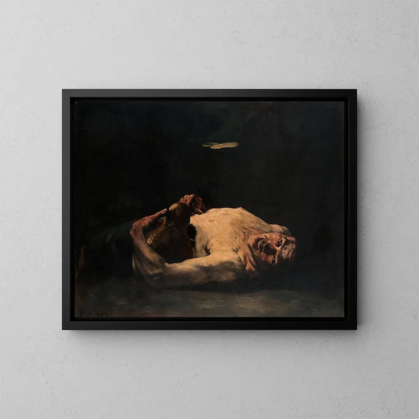 La bouteille vide - Théodule Ribot — framed artwork on a wall
