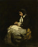Vrouw die naait - Théodule Ribot — weergave van het kunstwerk