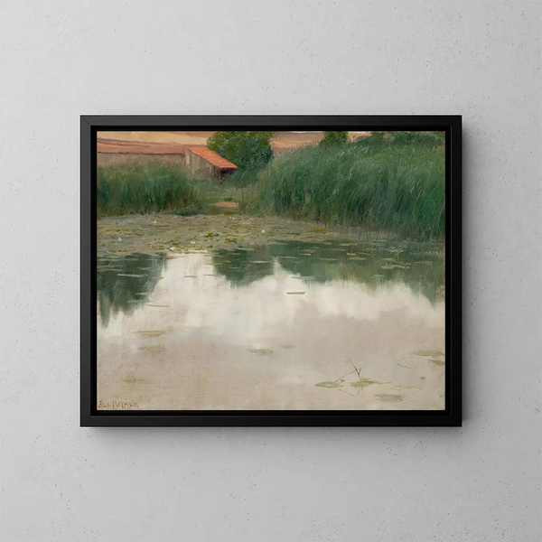 L'étang de nénuphars - Thomas Alexander Harrison — framed artwork on a wall