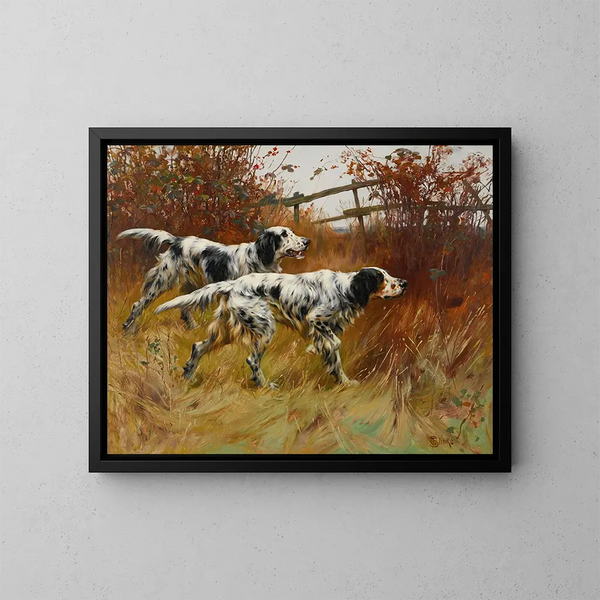 Setters English - Thomas Blinks — framed artwork on a wall