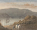 Port-Louis vanaf La Petite Montagne bij schemering met een ruiter en figuren op de voorgrond - Thomas Bradshaw — weergave van het kunstwerk