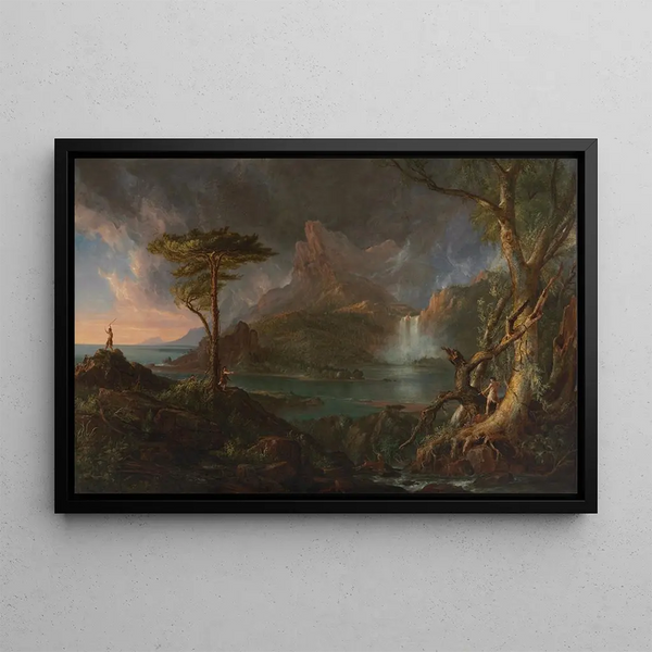 A Wild Scene - Thomas Cole — framed artwork on a wall