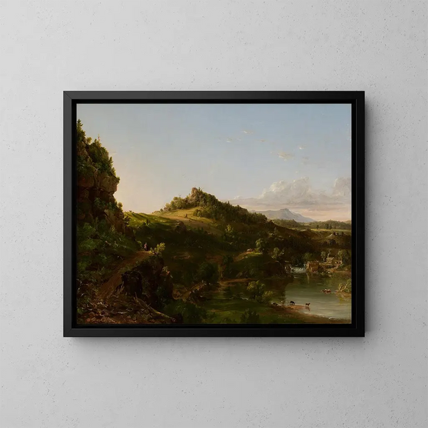 Landscape of the Catskills - Thomas Cole — framed artwork on a wall