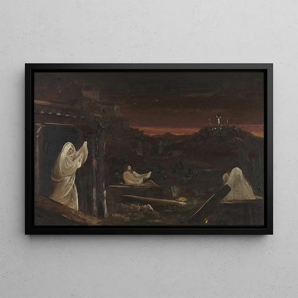 Morts se Levant des Tombes - Thomas Cole — framed artwork on a wall