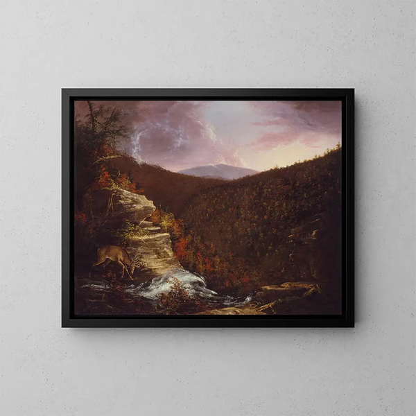 the Kaaterskill Falls summit - Thomas Cole — framed artwork on a wall