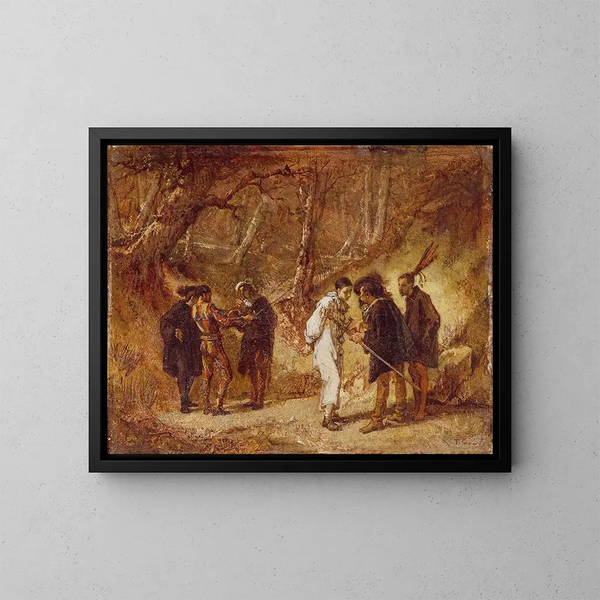 The Duel after the Masquerade Ball - Thomas Couture — framed artwork on a wall