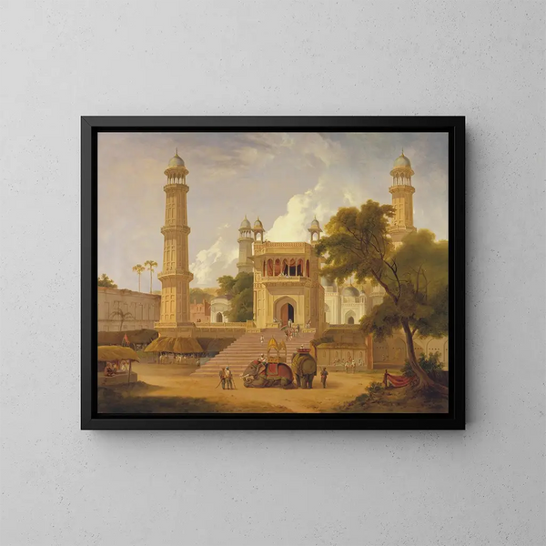 Temple Indian said to be the mosque of Aboul Nabi Muttra - Thomas Daniell — framed artwork on a wall