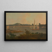 Pinasse die de Ganges afvaart voor het fort van Monghyr - Thomas Daniell — ingelijst kunstwerk aan de muur