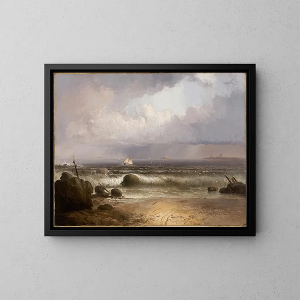 Stormy Summer at Nahant Beach - Thomas Doughty — framed artwork on a wall