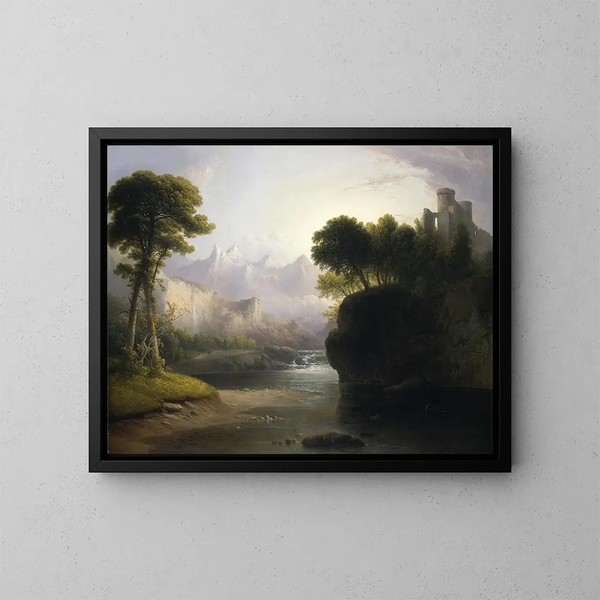 Fantasy Landscape Painting - Thomas Doughty — framed artwork on a wall
