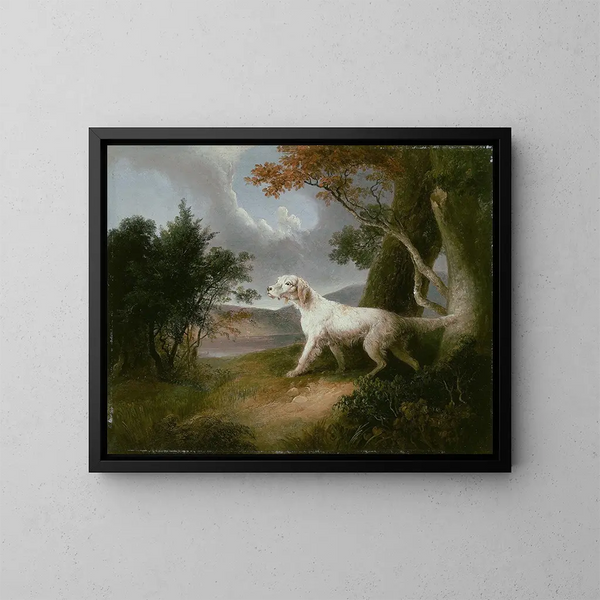 Landscape with a Dog - Thomas Doughty — framed artwork on a wall