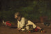 Baby die speelt - Thomas Eakins — weergave van het kunstwerk