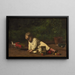 Baby die speelt - Thomas Eakins — ingelijst kunstwerk aan de muur