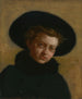 portret van Lillian Hammit, meisje met grote hoed - Thomas Eakins — weergave van het kunstwerk