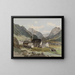 Dorp met een kleine fabriek - Thomas Ender — ingelijst kunstwerk aan de muur